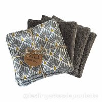 Lingettes ecailles gris souris 